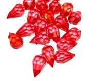 Бусина прозрачная капля 10 штук,красный